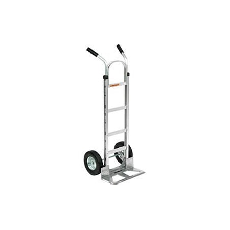 Global Industrial Aluminum Hand Truck Double Handle, Semi-Pneumatic Wheels 168261